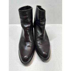 Stuart Weitzman Womens Ankle Boots Booties‎ Brown Leather Cuban Zip Size 7.5